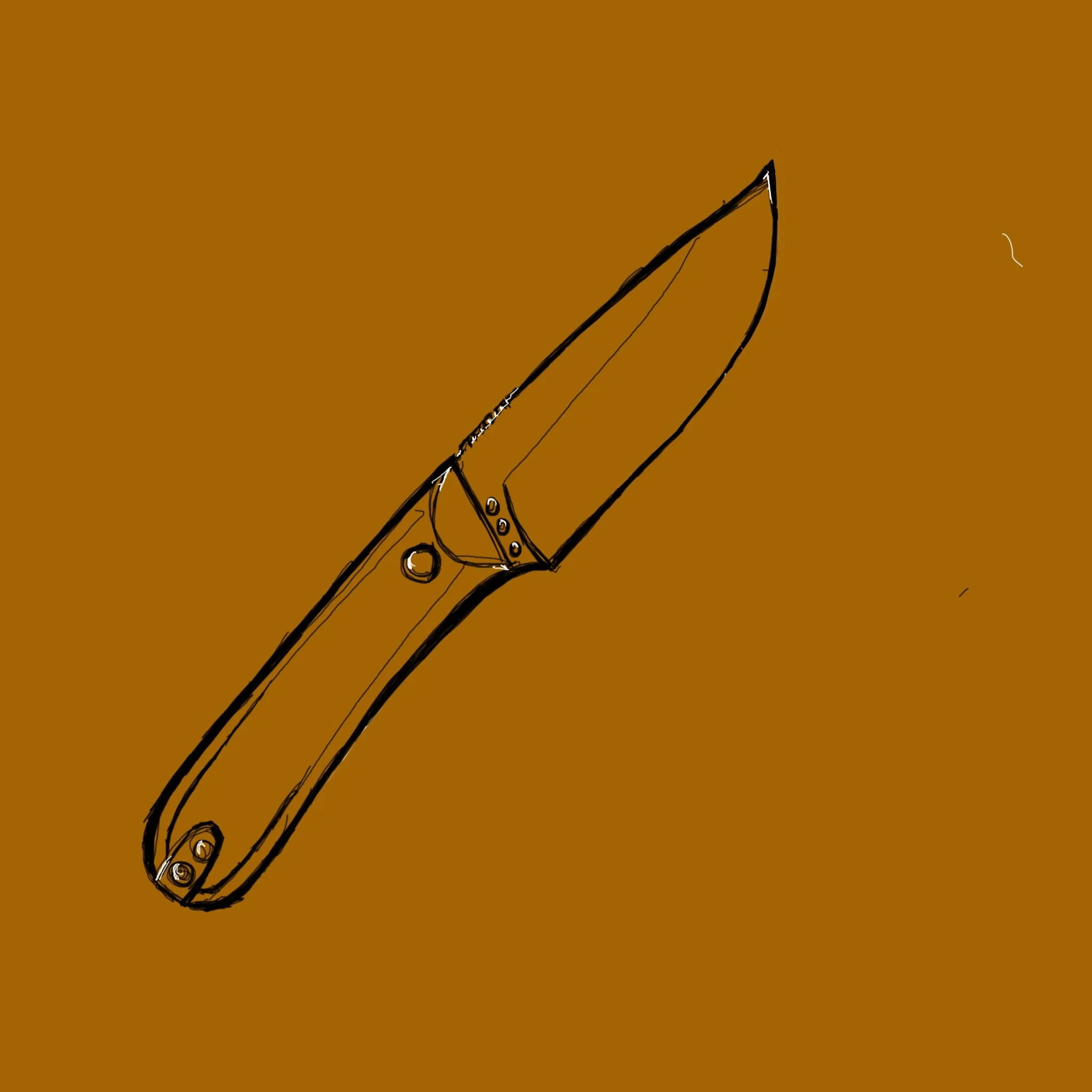 Sketch of a fixed-blade knife