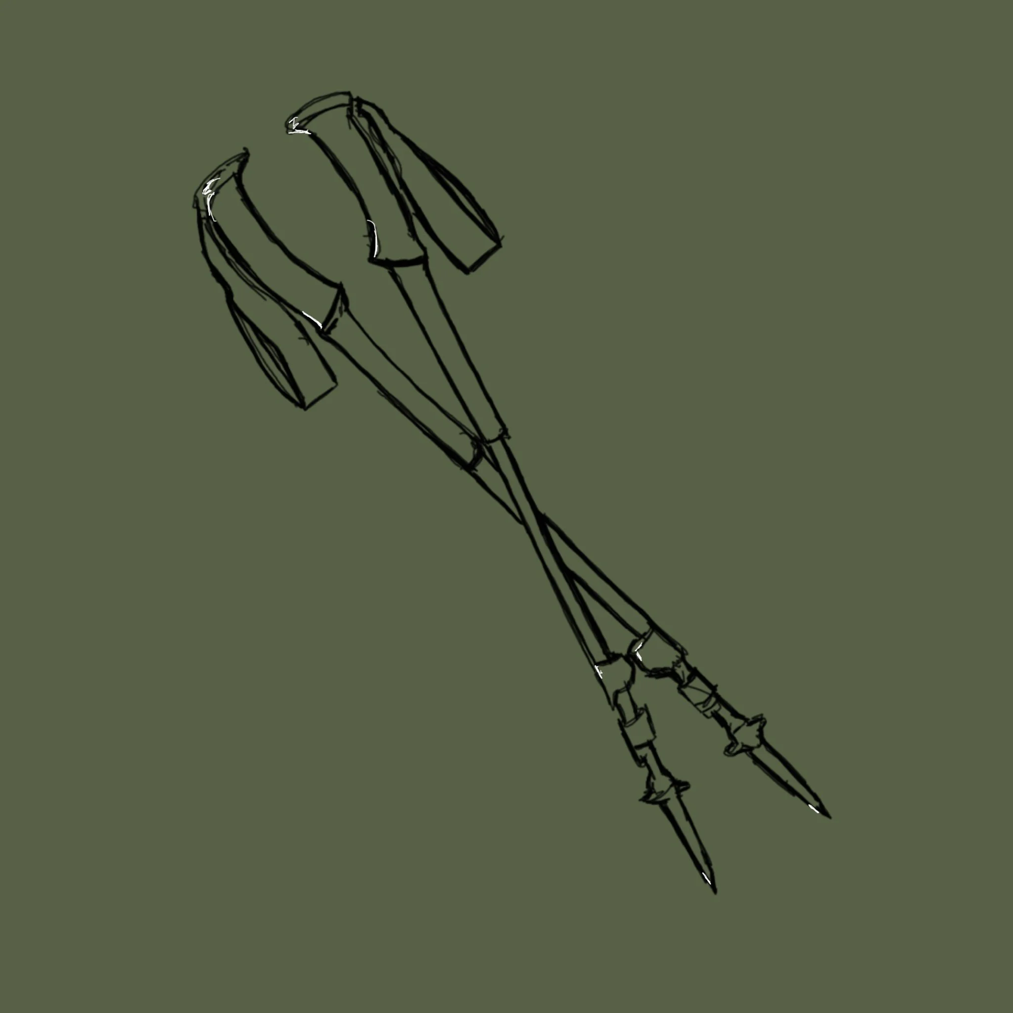 Sketch of trekking poles